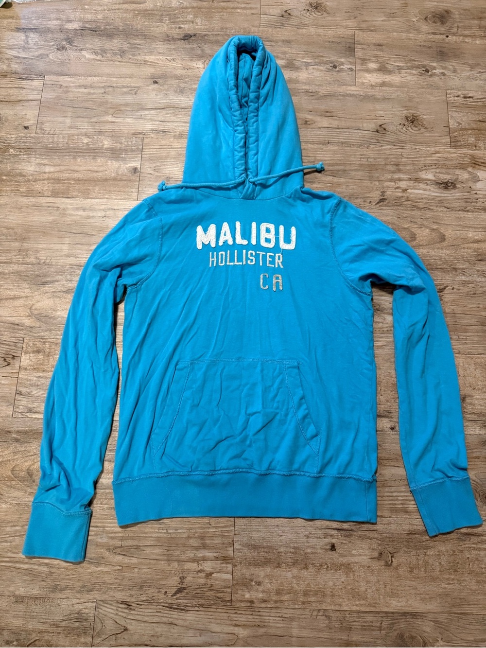 Hollister Teal Pullover Hoodie with Malibu Graphic
